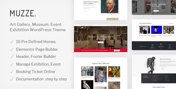 Muzze v1.1.3 – Museum Art Gallery Exhibition WordPress Theme