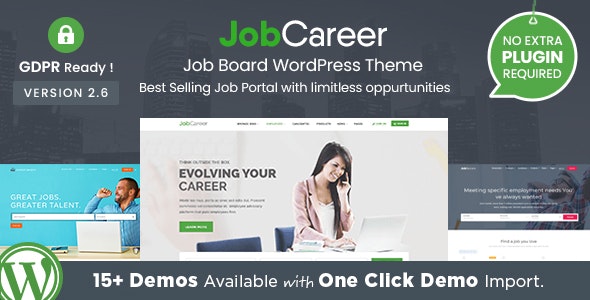 JobCareer v2.9 – Job Board Responsive WordPress Theme