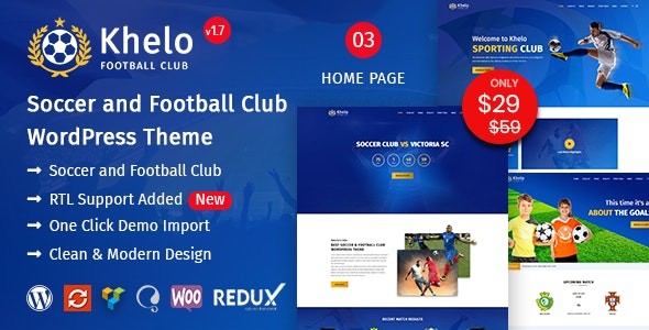 Khelo v2.0 – Soccer WordPress Theme