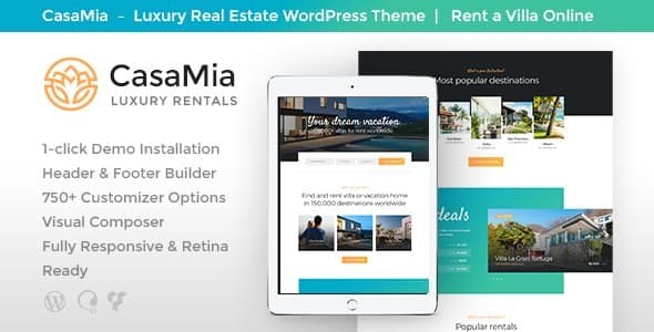 CasaMia v1.1.2 – Property Rental WordPress Theme