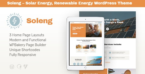 Soleng v1.0.5 – A Solar Energy Company WordPress Theme