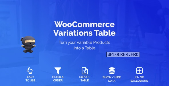 WooCommerce Variations Table v1.3.6