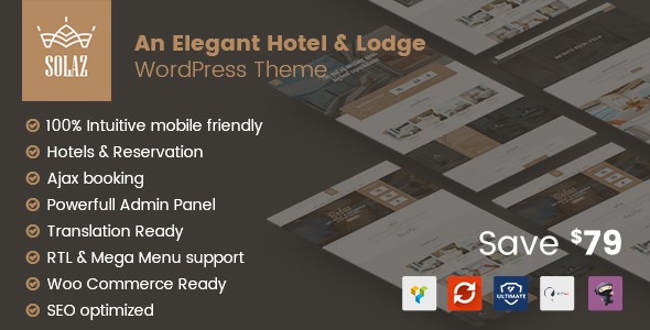 Solaz v1.1.7 – An Elegant Hotel & Lodge WordPress Theme