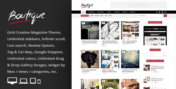 Boutique Grid v2.8 – Creative Magazine WordPress Theme