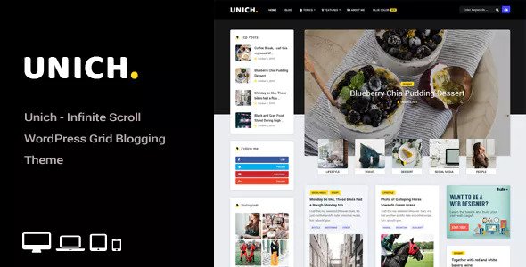 Unich v1.5 – Infinite Scroll Blogging Food Recipes