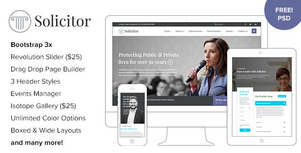 Solicitor v1.6 – Law Business Responsive WordPress Theme