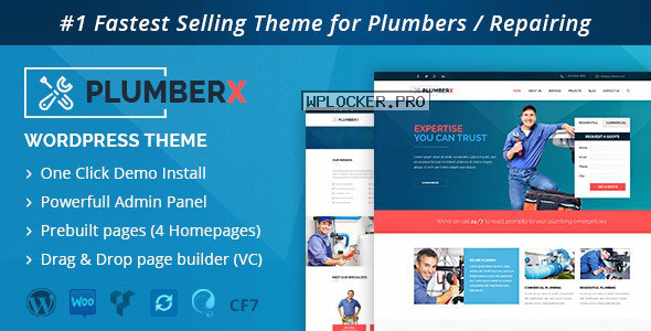 Plumber v2.7 – Construction and Repairing WordPress Theme