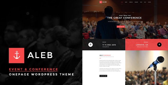 Aleb v1.3.0 – Event Conference Onepage WordPress Theme