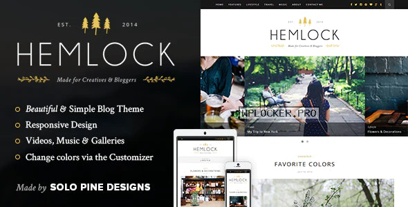 Hemlock v1.8.3 – A Responsive WordPress Blog Theme