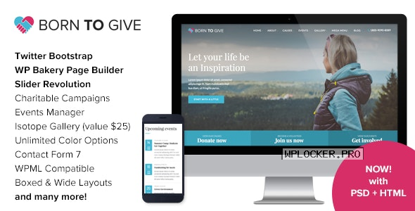 Born To Give v2.8.1 – Charity Crowdfunding Responsive WordPress Theme