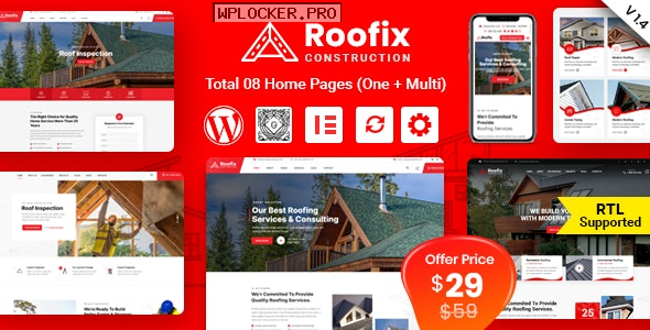 Roofix v1.4.5 – Roofing Services WordPress Theme