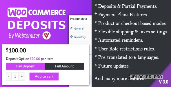 WooCommerce Deposits v3.2.2 – Partial Payments Plugin