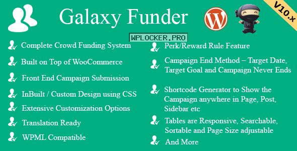 Galaxy Funder v11.7 – WooCommerce Crowdfunding System