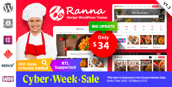 Ranna v1.4.1 – Food & Recipe WordPress Theme
