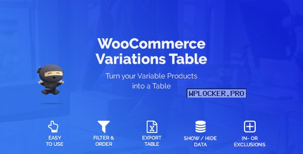WooCommerce Variations Table v1.3.8