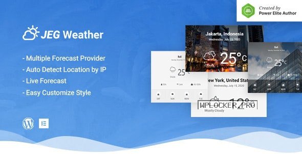 Jeg Weather v1.0.2 – Forecast WordPress Plugin – Add Ons for Elementor and WPBakery Page Builder