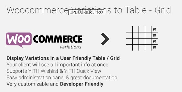 Woocommerce Variations to Table – Grid v1.4.7