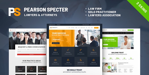 Pearson Specter v1.0.1 – WordPress Theme for Lawyer & Attorney