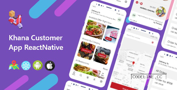 Khana v1.0 – Multi Restaurants And Food Delivery Customer App