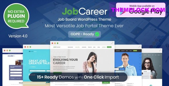 JobCareer v4.1 – Job Board Responsive WordPress Theme