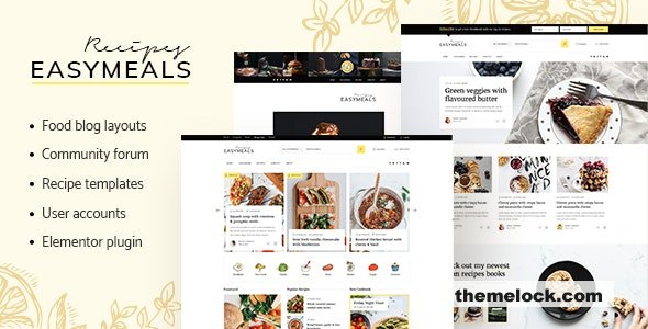 EasyMeals v1.4 – Food Blog WordPress Theme