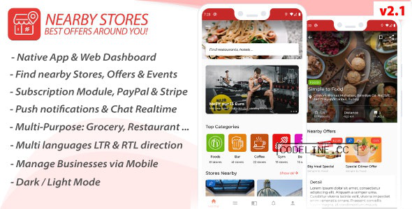 Nearby Stores Android v2.1 – Offers, Events, Multi-Purpose, Restaurant, Market – Subscription & WEB Panel