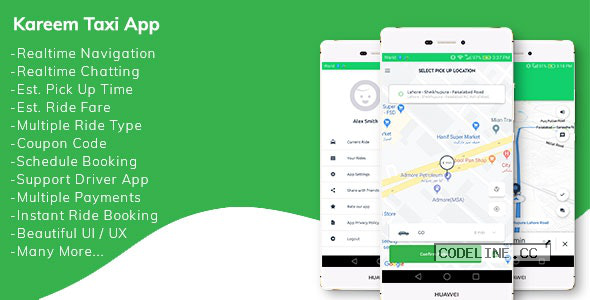 Kareem Taxi App v1.3 – Cab Booking Solution + admin panel