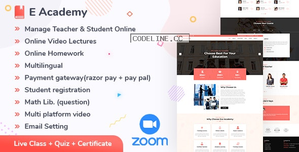 E- Academy v1.1 – Online Learning Management System & live streaming classes (web)