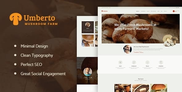 Umberto v1.2.3 – Mushroom Farm & Organic Products Store WordPress Theme