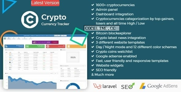 Crypto Currency Tracker v9.5 – Realtime Prices, Charts, News, ICO’s and more