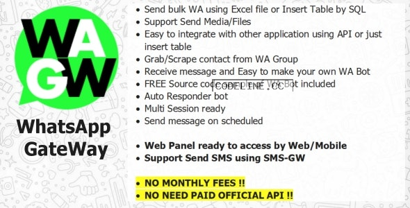 WA-GW – WhatsApp and SMS GateWay (Blast and Chatbot) with SAAS Support – 24 july 2021