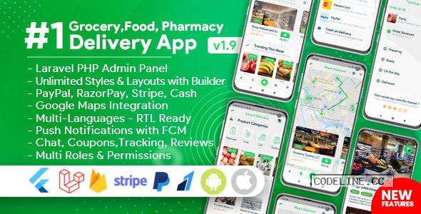 Grocery, Food, Pharmacy, Store Delivery Mobile App with Admin Panel v1.9.0