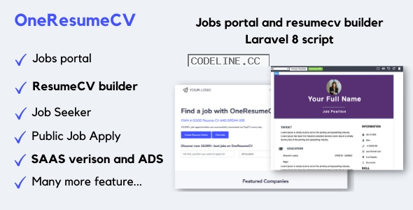 OneResumeCV v1.0.4 – Jobs board and resume builder