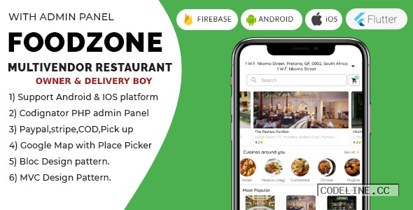 FoodZone v4.0.0 – Multivendor Mobile Application in Flutter with PHP Admin Panel + store owner + delivery boy