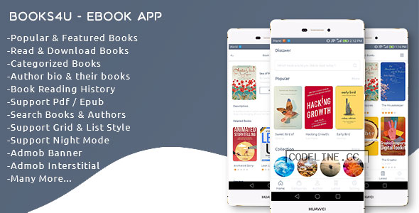 Books4u v1.0 – Android Ebook App + Admin panel