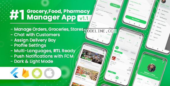 Owner / Vendor for Groceries, Foods, Pharmacies, Stores Flutter App v1.1.0