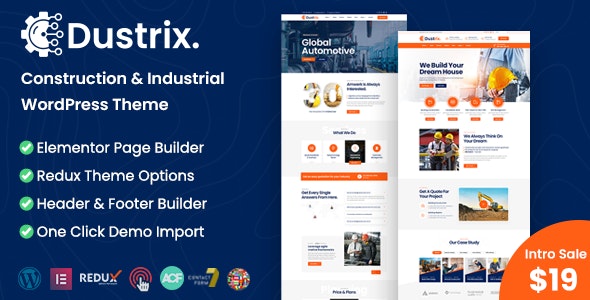 Dustrix v1.2.0 – Construction and Industry WordPress Theme