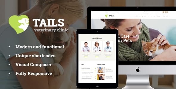 Tails v1.4.4 – Veterinary Clinic, Pet Care & Animal WordPress Theme + Shop