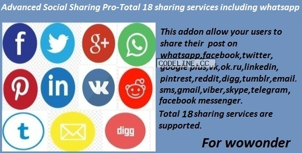Advanced Social Sharing Pro For WoWonder – 9 June 2021