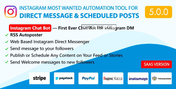 DM Pilot v5.0.0 – Instagram Chat Bot, Web Direct Messenger & Scheduled Posts