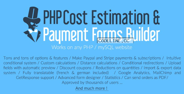 PHP Cost Estimation & Payment Forms Builder (18 june 2020)