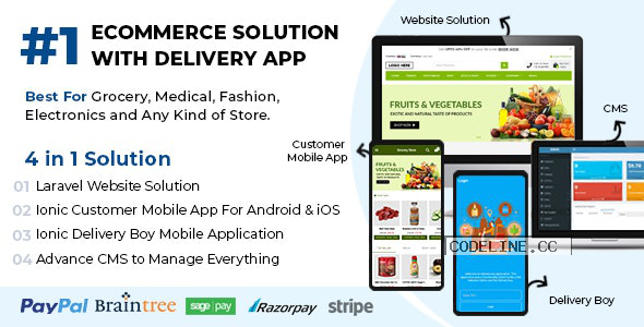 Best Ecommerce Solution with Delivery App For Grocery, Food, Pharmacy, Any Stores / Laravel + IONIC5 v1.0.6