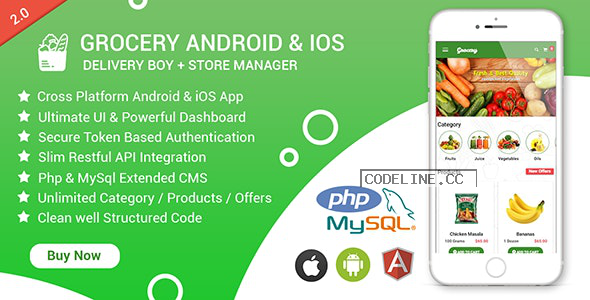 Grocery Android & iOS App with Delivery Boy and Store Manager App With CMS v2.4