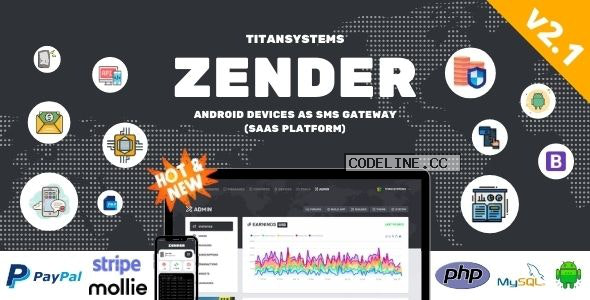 Zender v2.1.8 – Android Mobile Devices as SMS Gateway (SaaS Platform)
