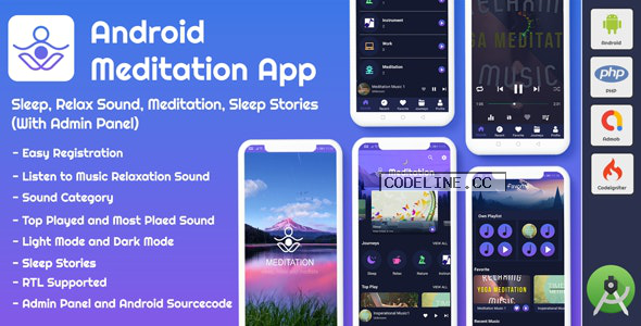 Android App Meditation & Relaxation Music with Admin Panel v1.0