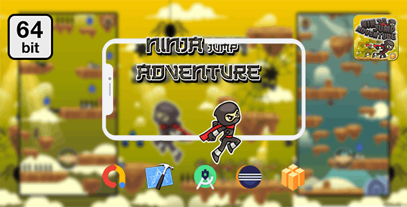 Ninja Jump Adventure 64 bit – Android IOS With Admob v1.0