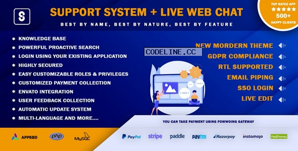 Best Support System v3.2.0 – Live Web Chat & Client Desk & Ticket Help Centre