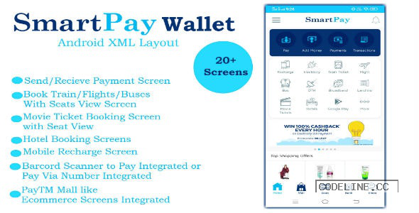 SmartPay Wallet v1.0 – Android XML Screens Layout