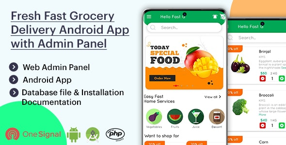 Fresh Fast Grocery Delivery Native Android App with Interactive Admin Panel v1.2