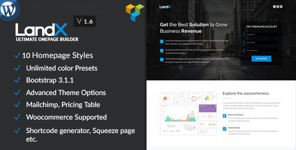 LandX v1.9.5 – Multipurpose WordPress Landing Page